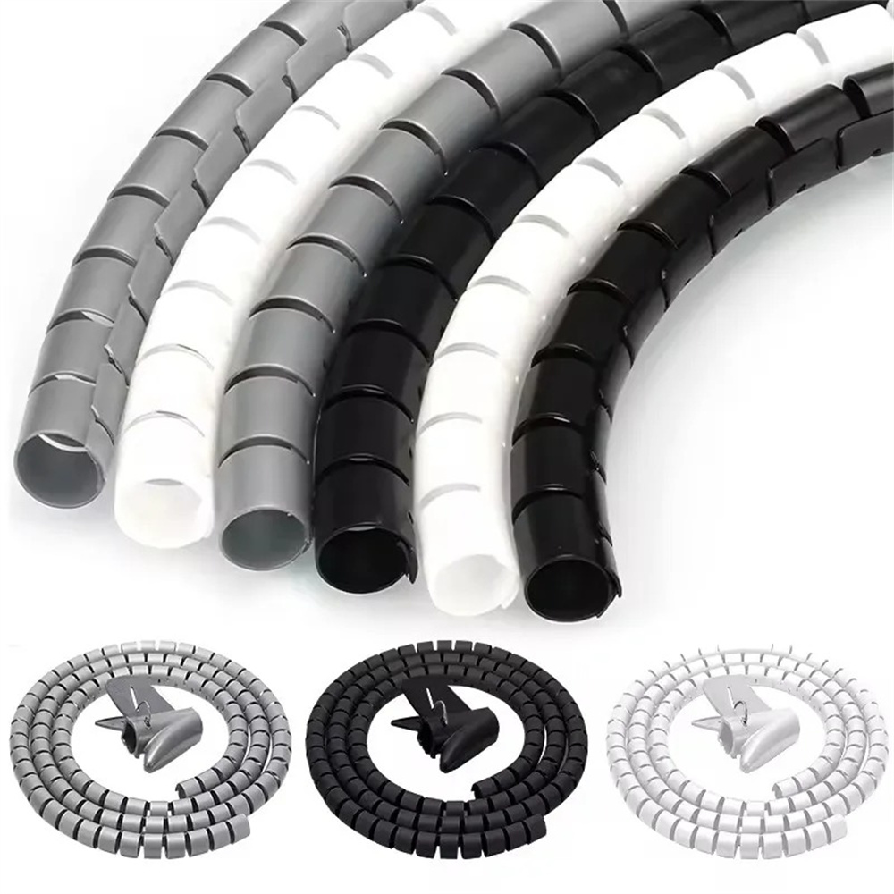 Cable Lock Flexible - 2M Flexibele Spiraalkabel Organizer Clips Opslagpijp